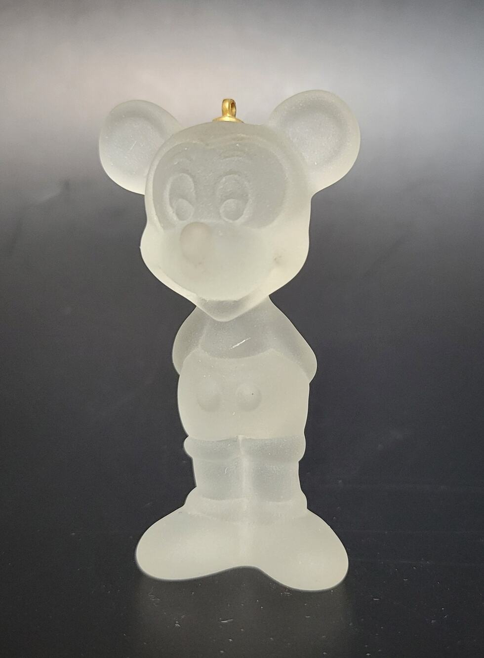 Disney Mickey Mouse Frosted Glass Christmas Ornament Figurine